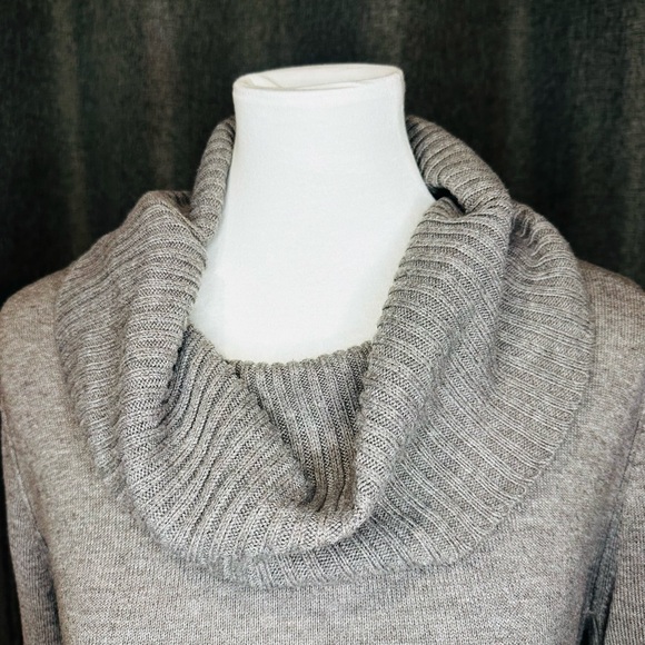 LOFT Soft Heather Gray Cowl Neck Sweater - Picture 5 of 11